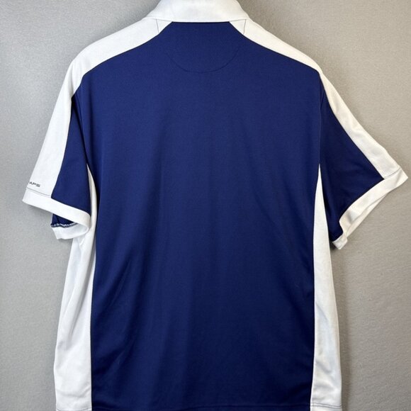 Chaps Golf Polo Shirt Mens XL /  TG White & Blue Two Tone Short Sleeves Slimming - Picture 6 of 9